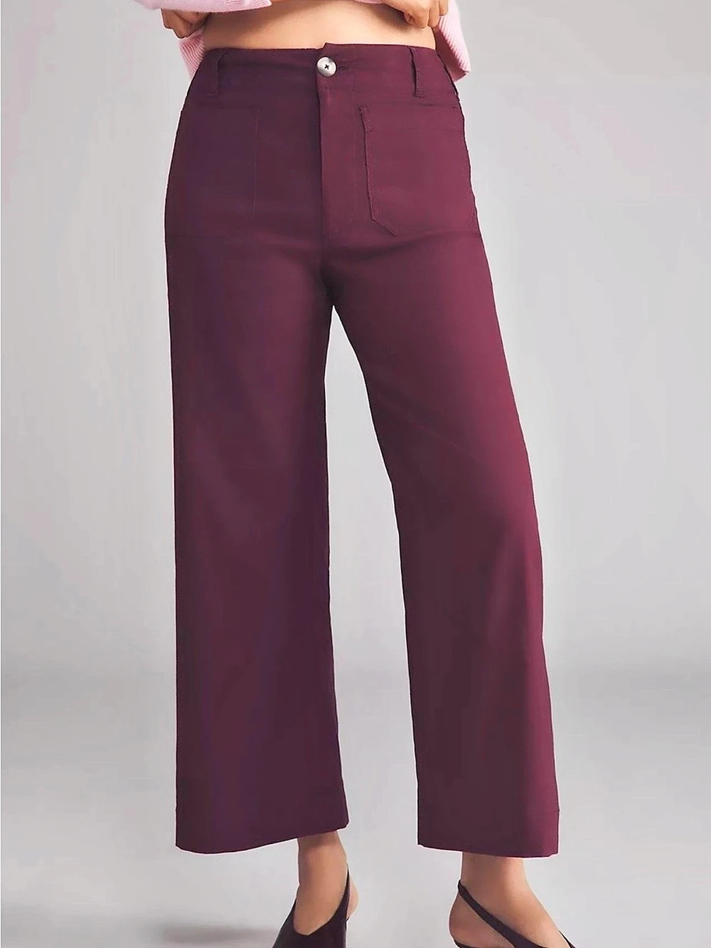 Maeve The Colette Bow Pocket Crop Wide-Leg Pants Colette Bow Pocket Wide-Leg